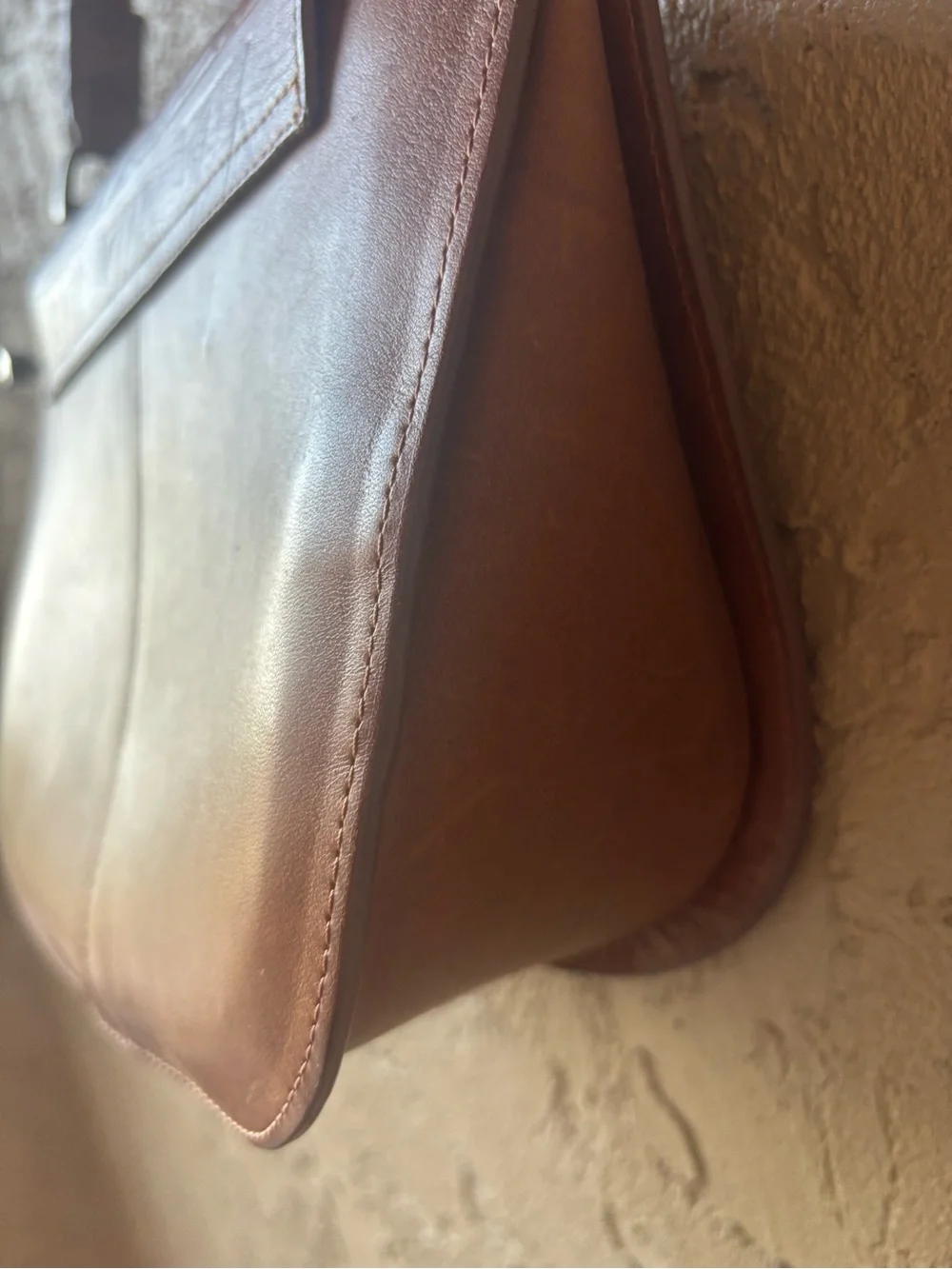 VELEZ Designer Tan Leather Top-Handle Satchel